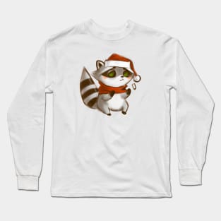 Cute Raccoon Drawing Long Sleeve T-Shirt